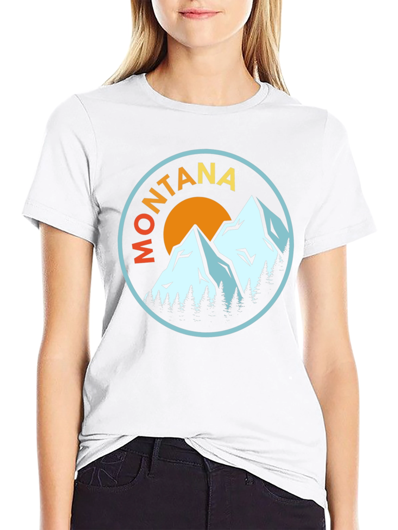 Montana Mountain Scene Graphic Tee