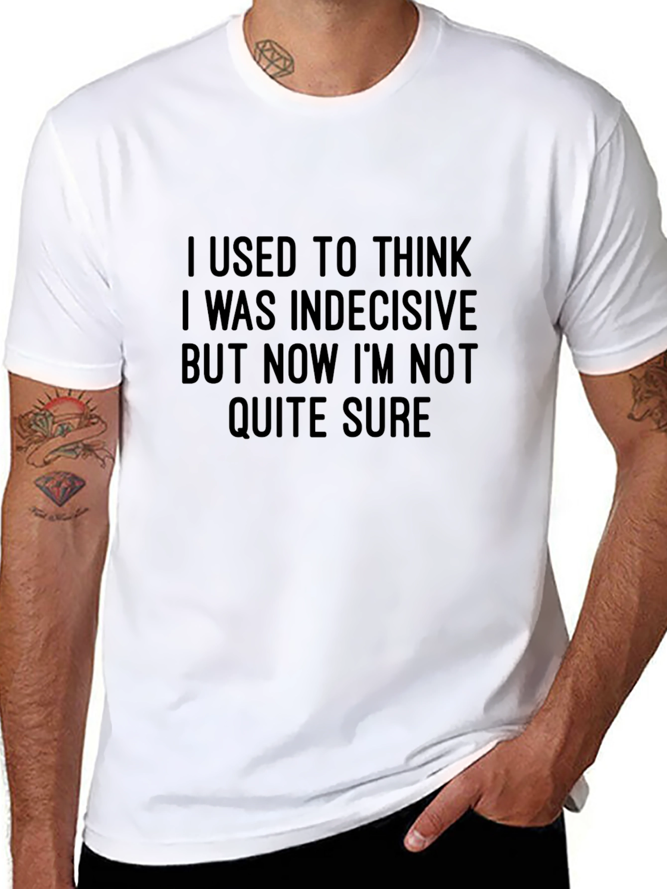 Indecisive Funny Graphic Tee for Men - Black