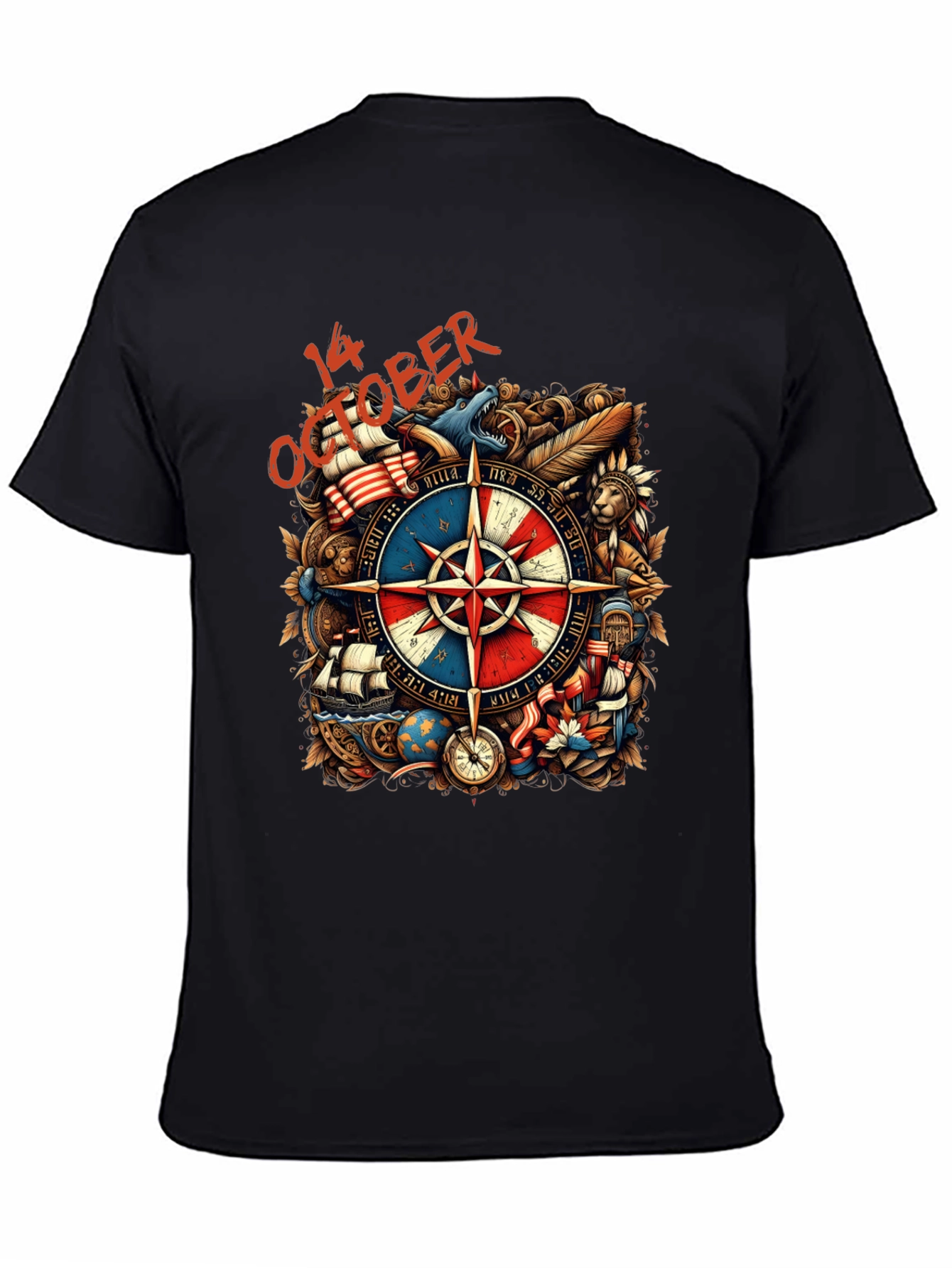 October 14th Compass Graphic Tee - Adventure Awaits!