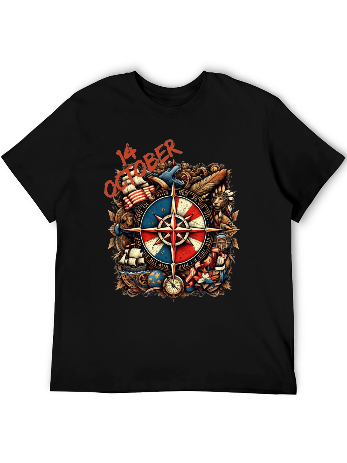 October 14th Compass Graphic Tee - Adventure Awaits!
