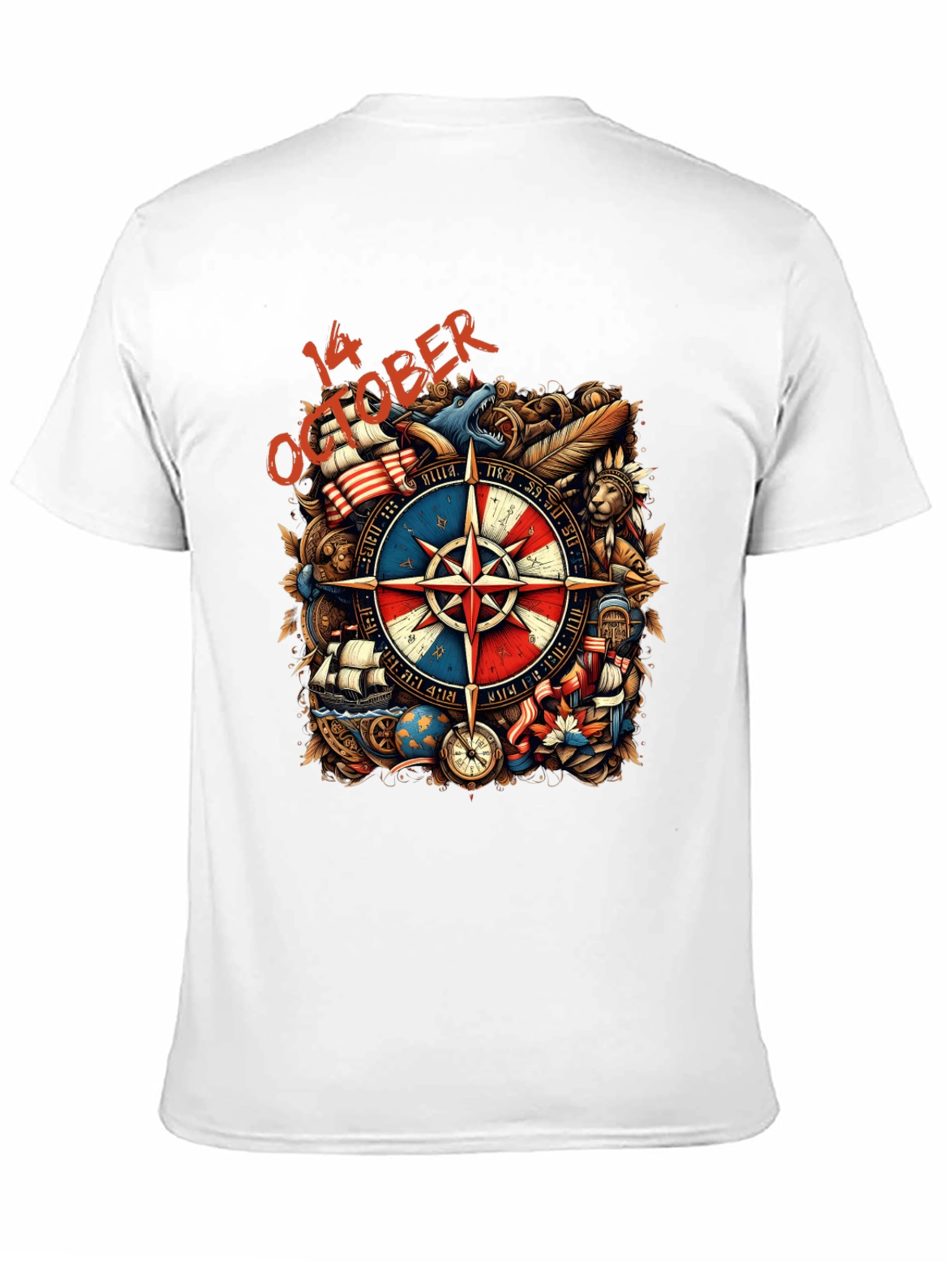 October 14th Compass Graphic Tee - Adventure Awaits!