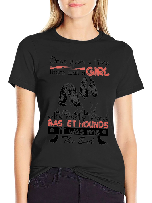 Basset Hound Lover T-Shirt Once Upon a Time Girl