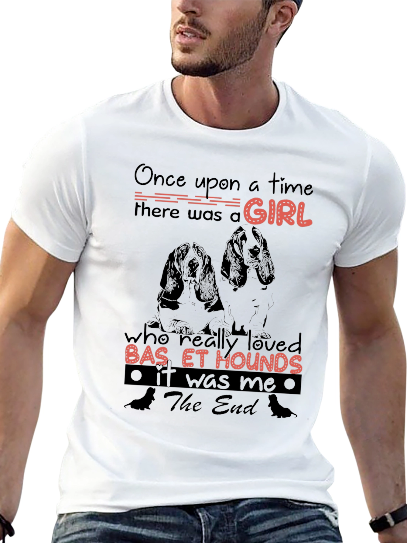 Basset Hound Lover T-Shirt Once Upon a Time Girl