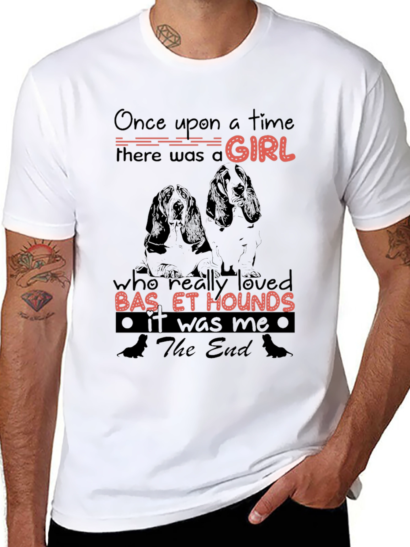 Basset Hound Lover T-Shirt Once Upon a Time Girl