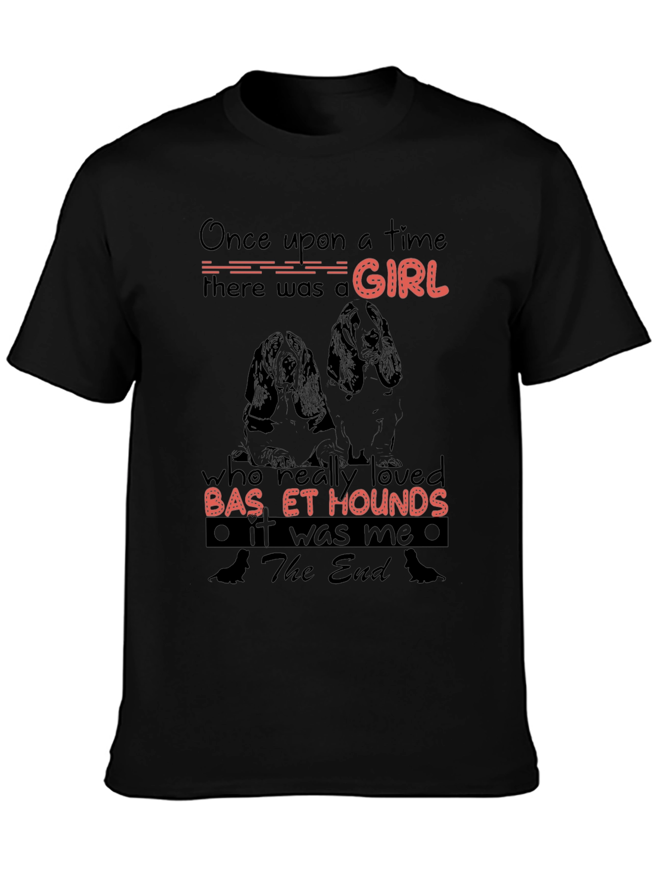 Basset Hound Lover T-Shirt Once Upon a Time Girl