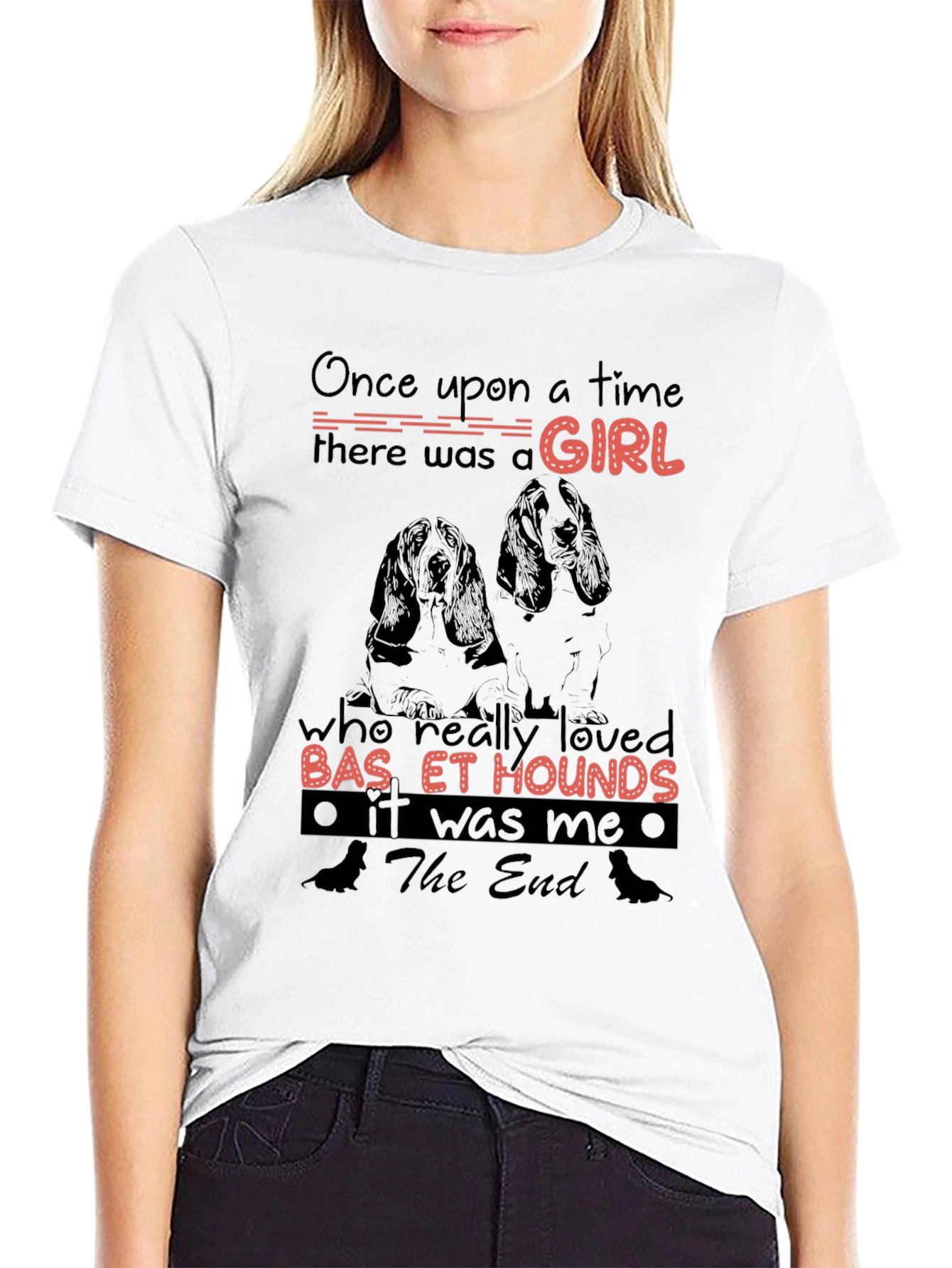 Basset Hound Lover T-Shirt Once Upon a Time Girl