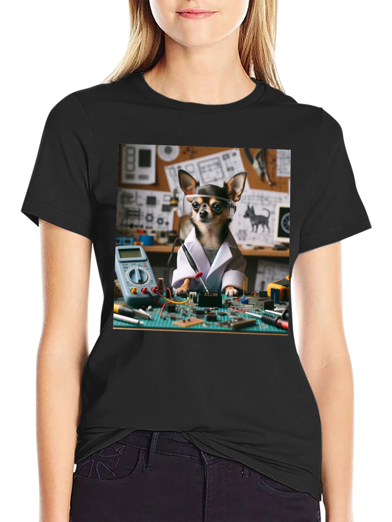 Engineer Chihuahua T-Shirt - Circuit Board Design