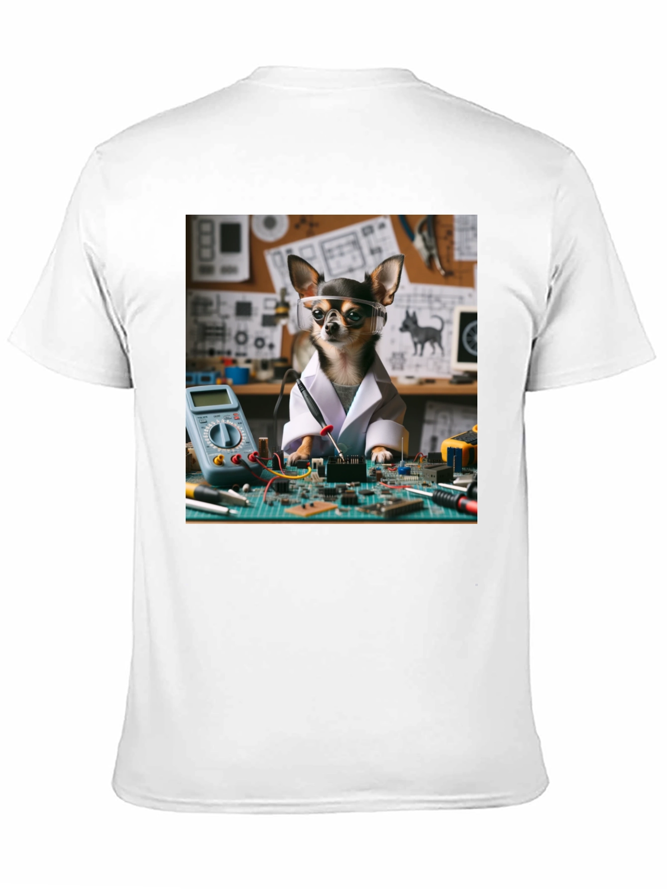 Engineer Chihuahua T-Shirt - Circuit Board Design