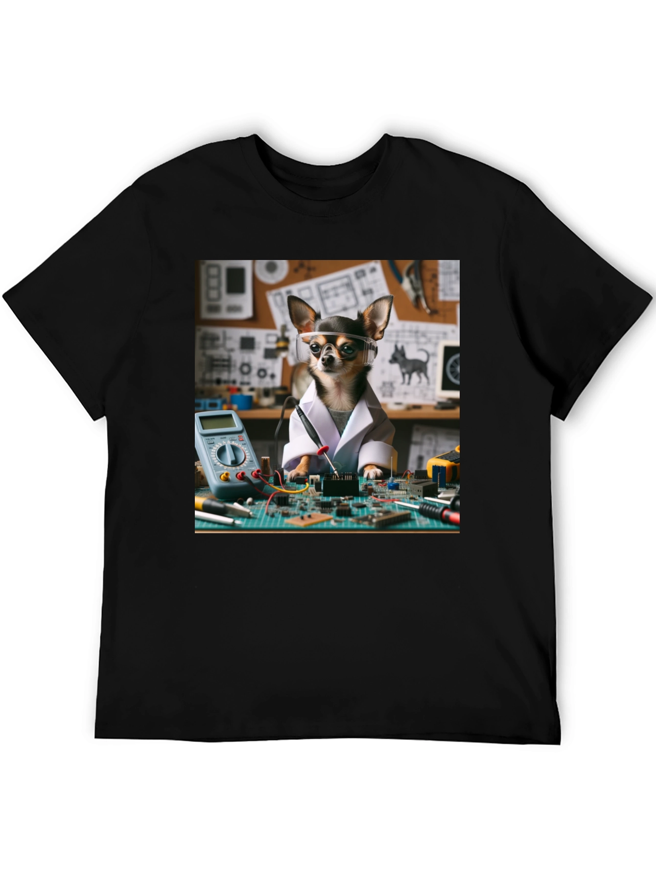 Engineer Chihuahua T-Shirt - Circuit Board Design