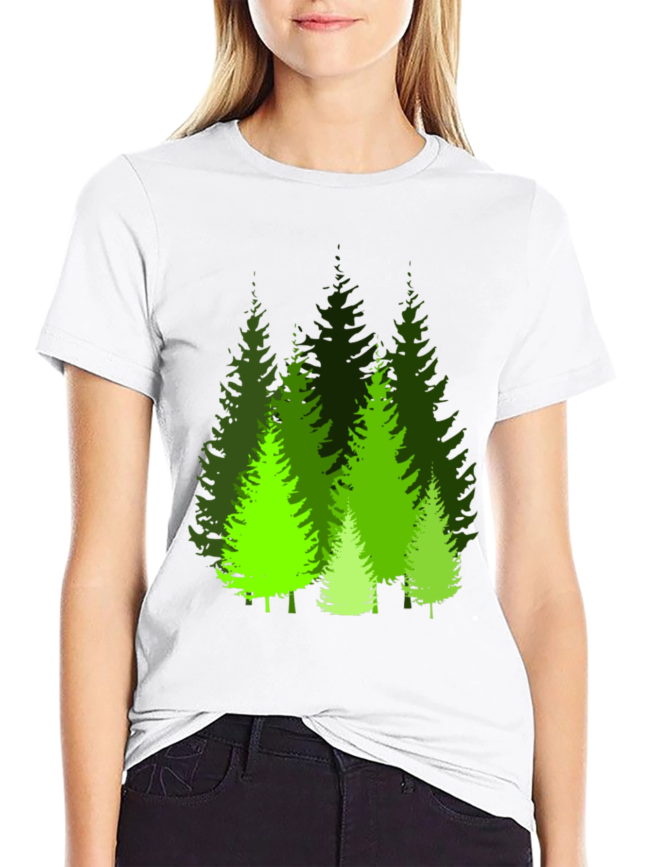 Evergreen Forest Graphic Tee - Black