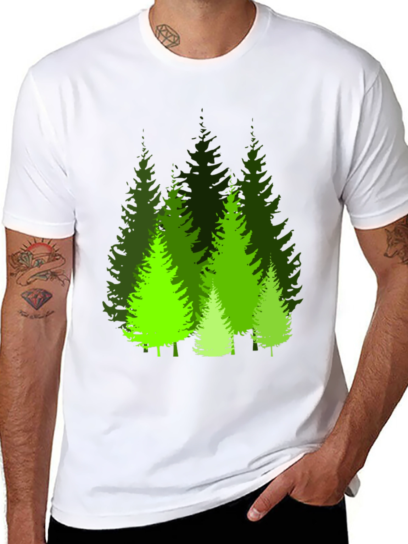 Evergreen Forest Graphic Tee - Black