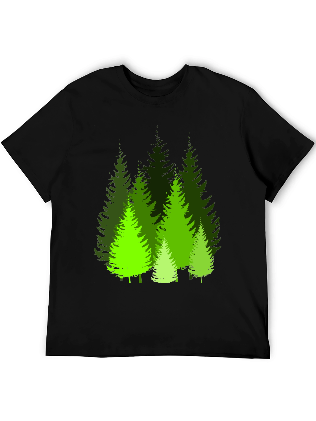 Evergreen Forest Graphic Tee - Black