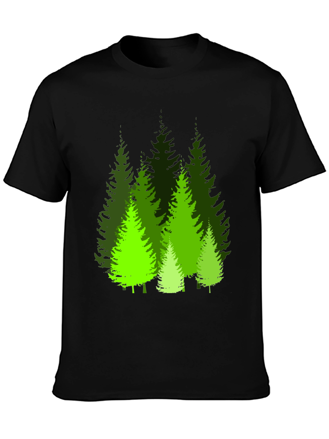 Evergreen Forest Graphic Tee - Black