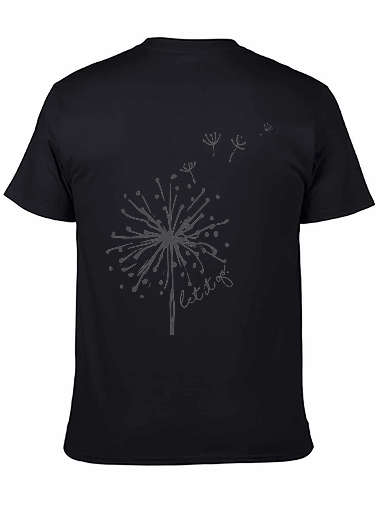 Dandelion Let It Go Black T-Shirt