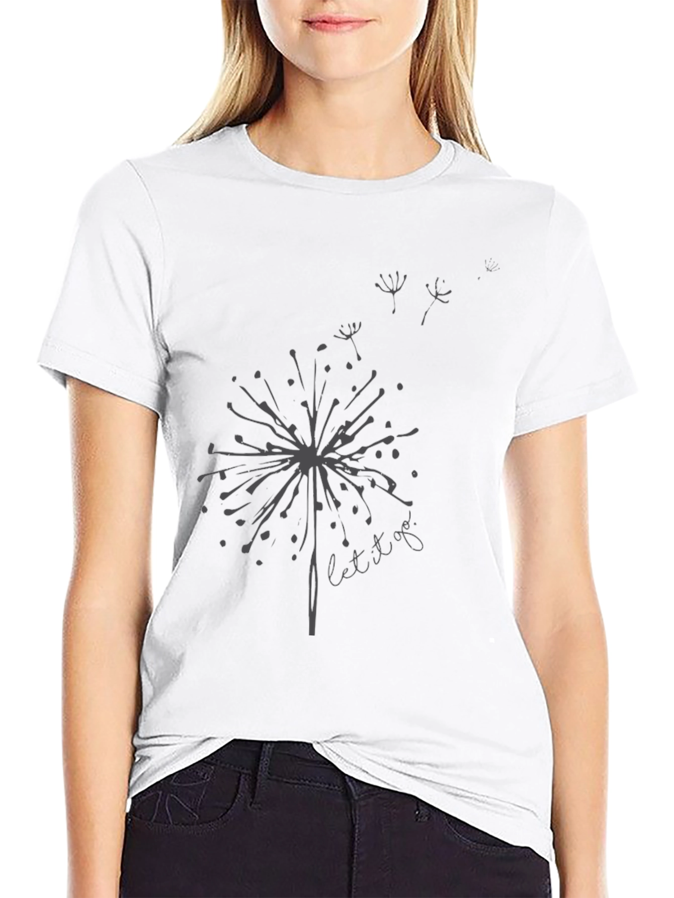 Dandelion Let It Go Black T-Shirt