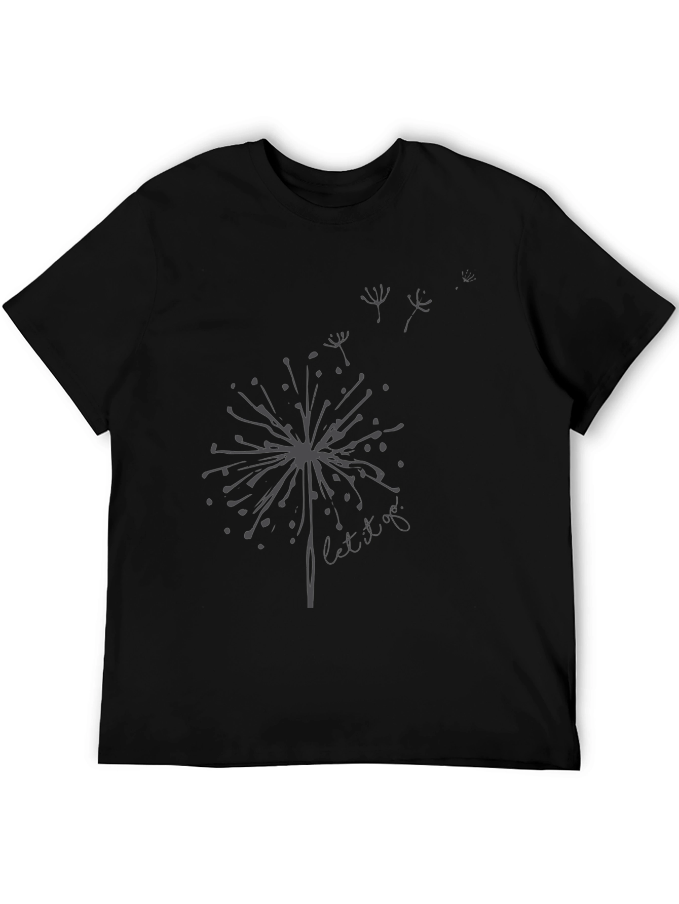 Dandelion Let It Go Black T-Shirt