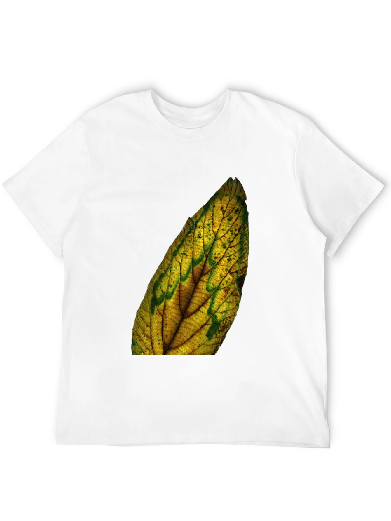 Leaf Print Black Tee - Nature Inspired Style
