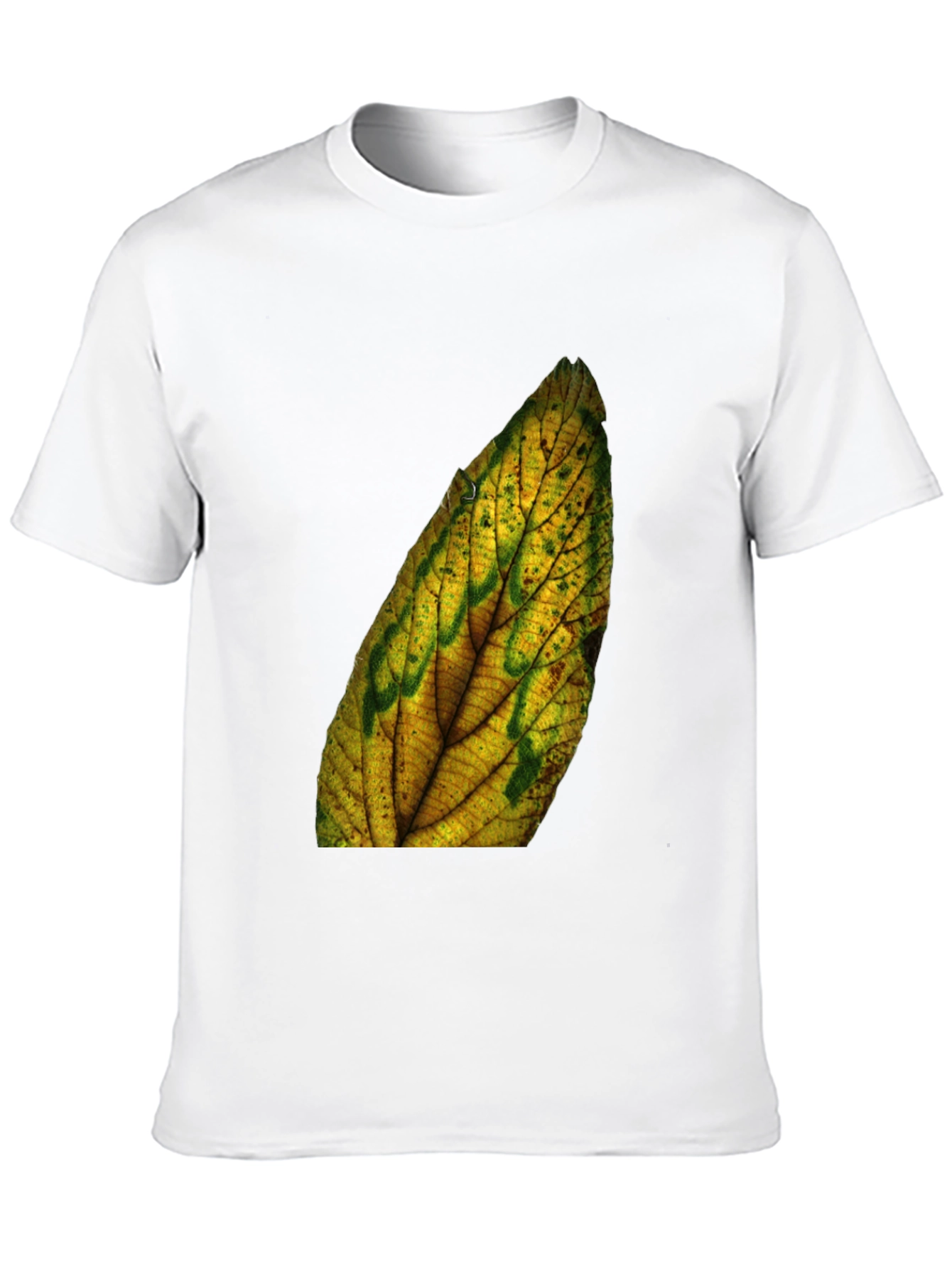 Leaf Print Black Tee - Nature Inspired Style