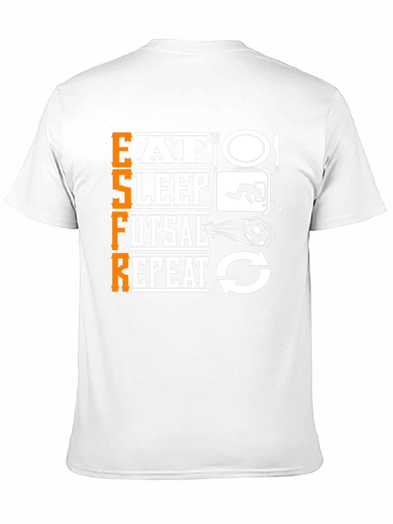 Eat Sleep Futsal Repeat Black Graphic T-Shirt