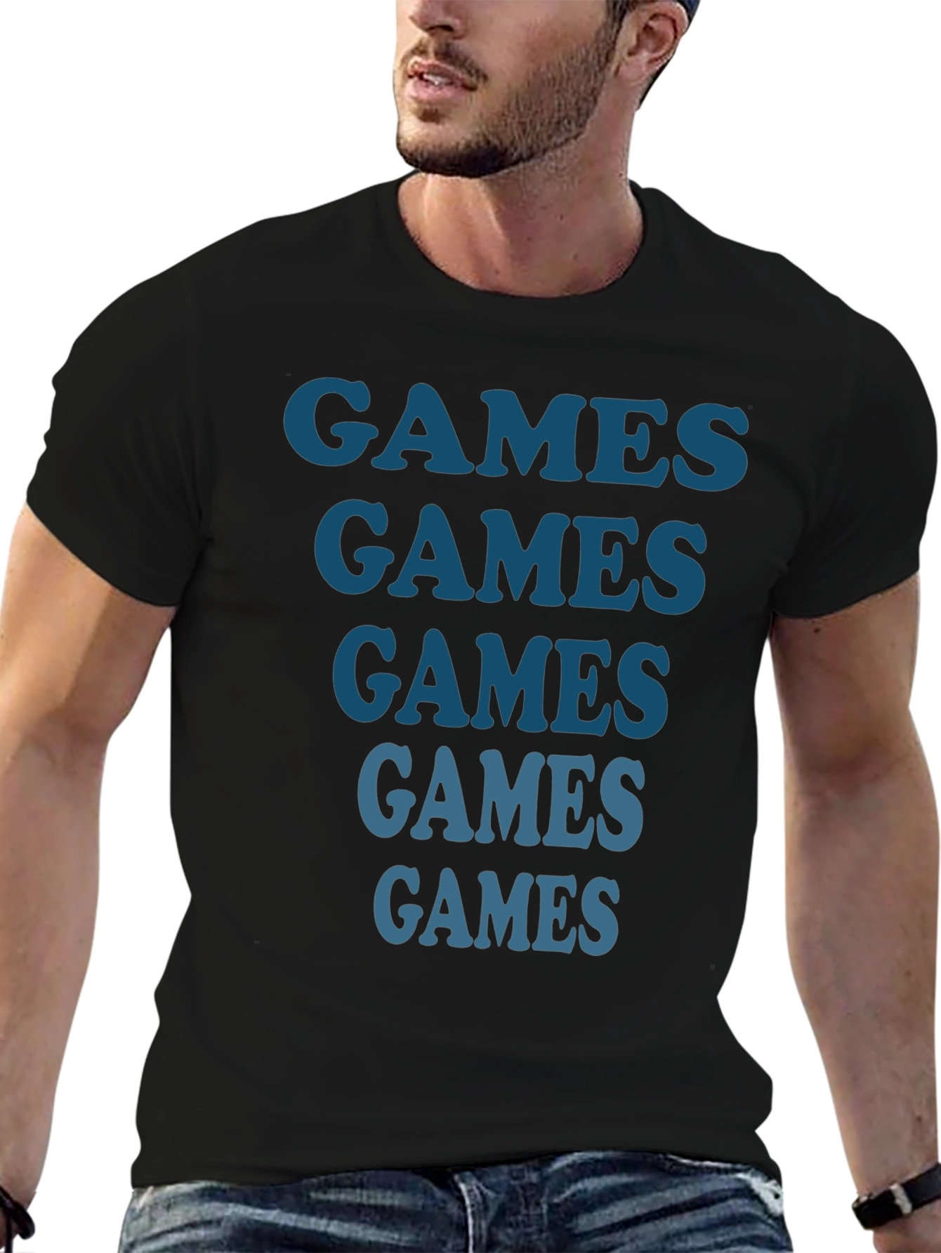Games Tee - Repeated Text Design