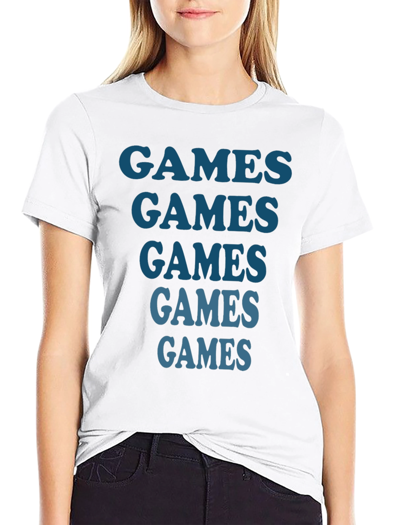 Games Tee - Repeated Text Design