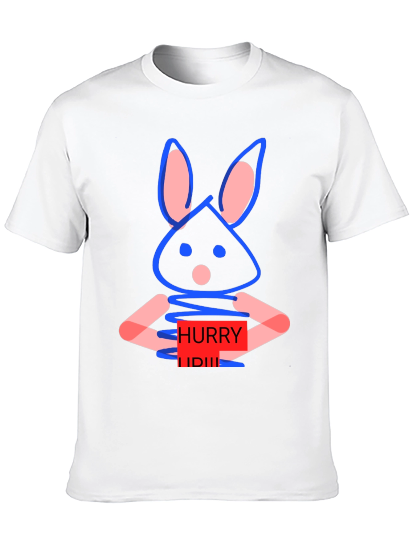 Whimsical Bunny Graphic Tee - Hurry Up! Design