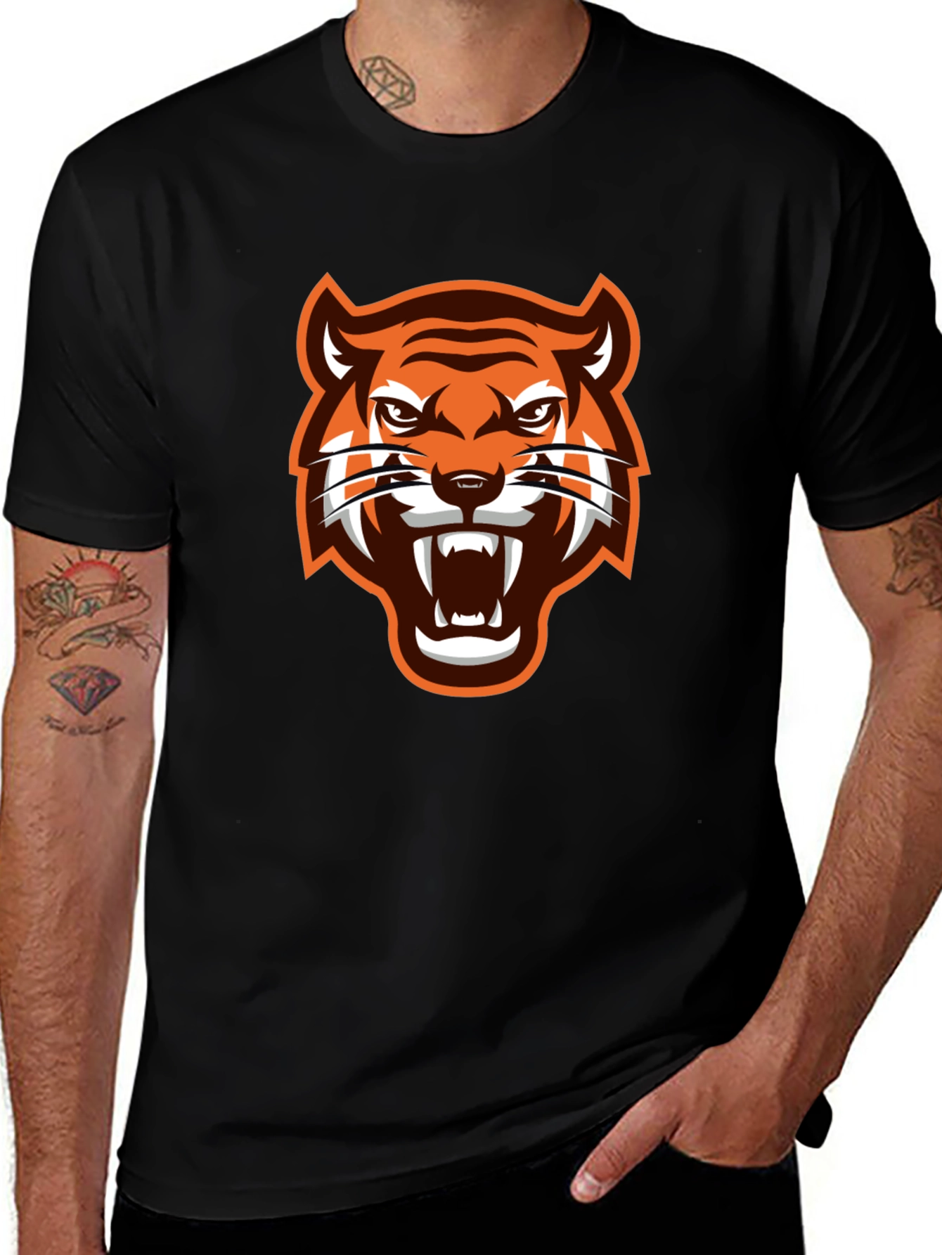 Tiger Graphic Black T-Shirt - Fierce and Stylish