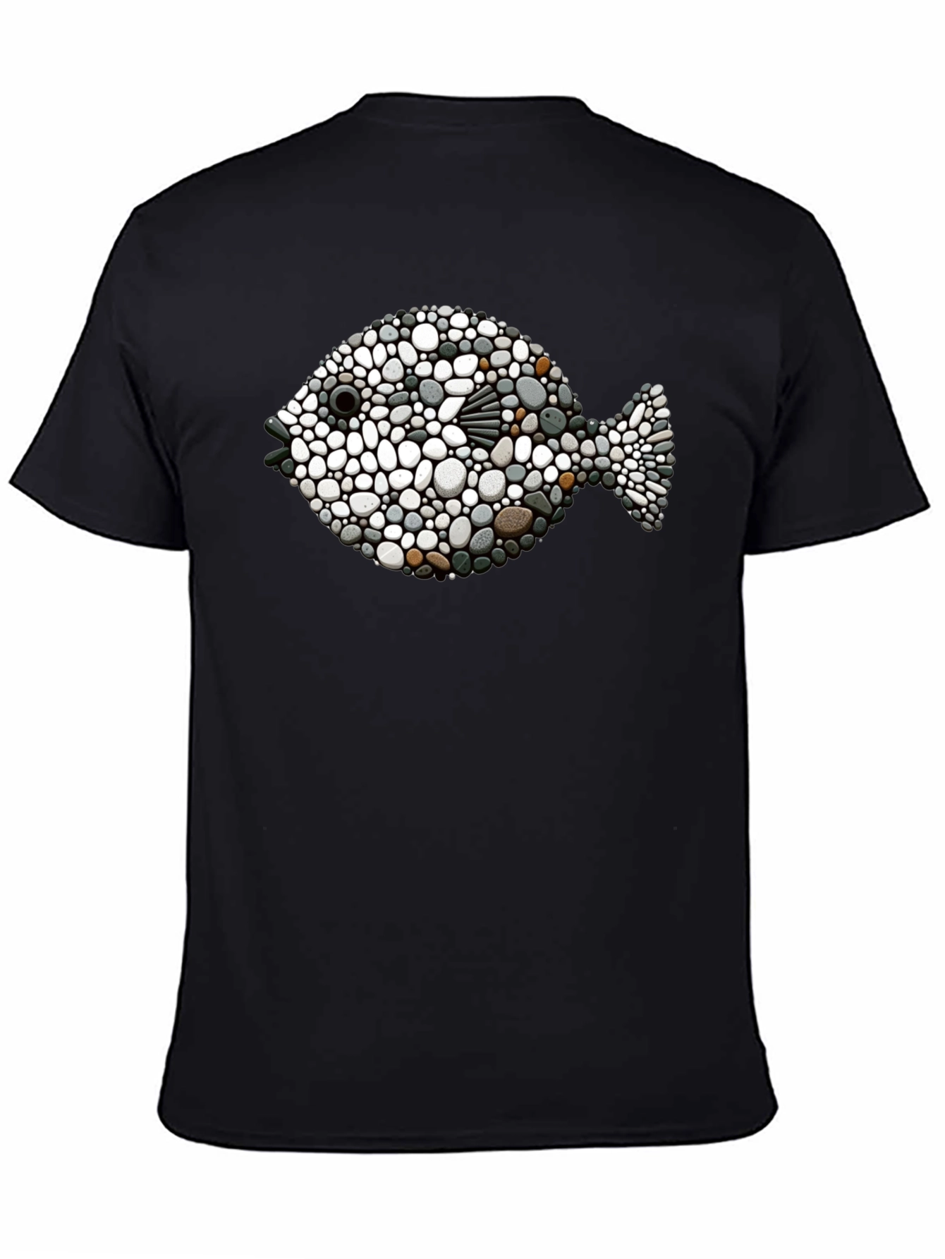Stone Fish Graphic Tee - Unique Artistic Design