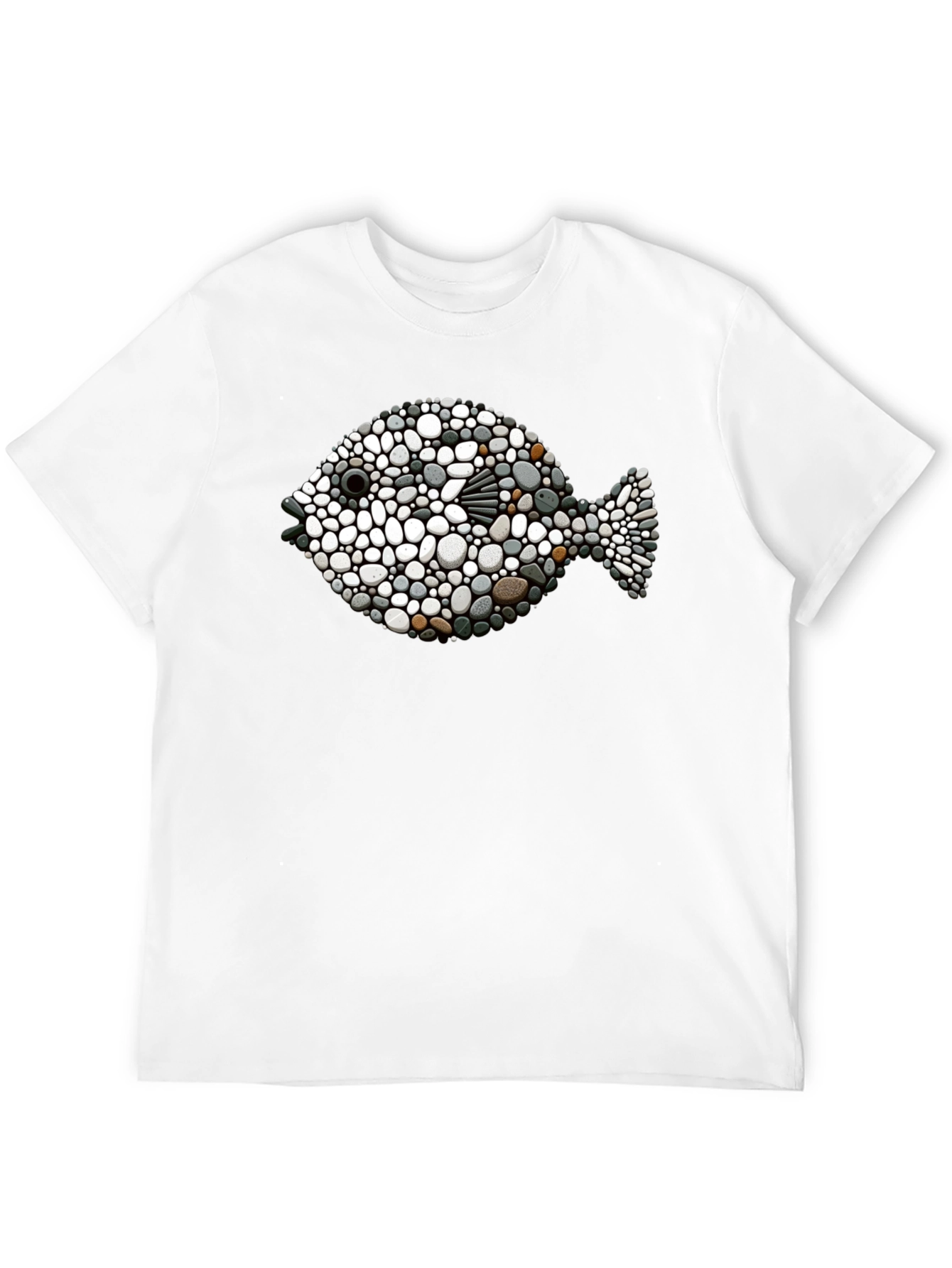 Stone Fish Graphic Tee - Unique Artistic Design