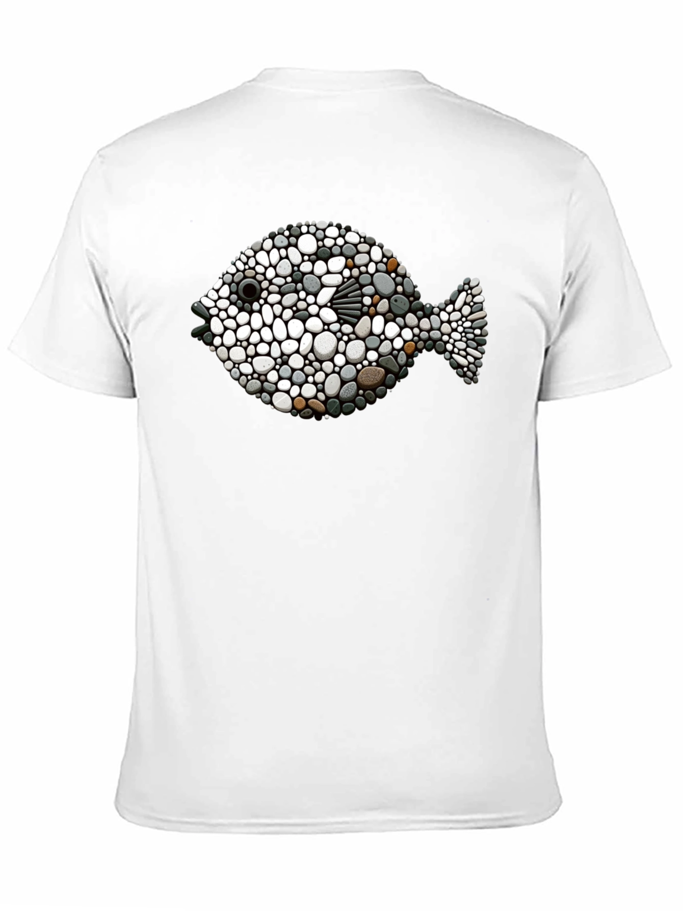 Stone Fish Graphic Tee - Unique Artistic Design