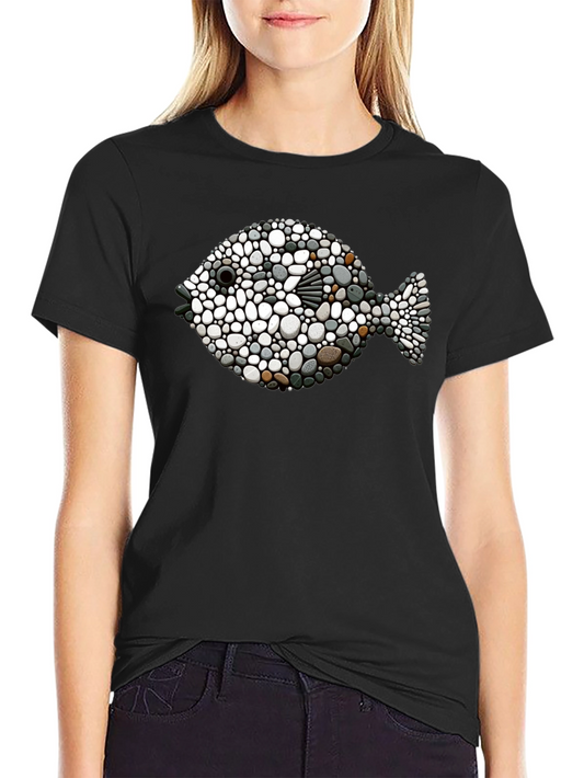 Stone Fish Graphic Tee - Unique Artistic Design