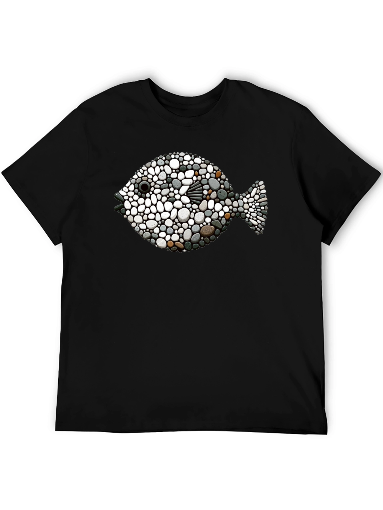 Stone Fish Graphic Tee - Unique Artistic Design