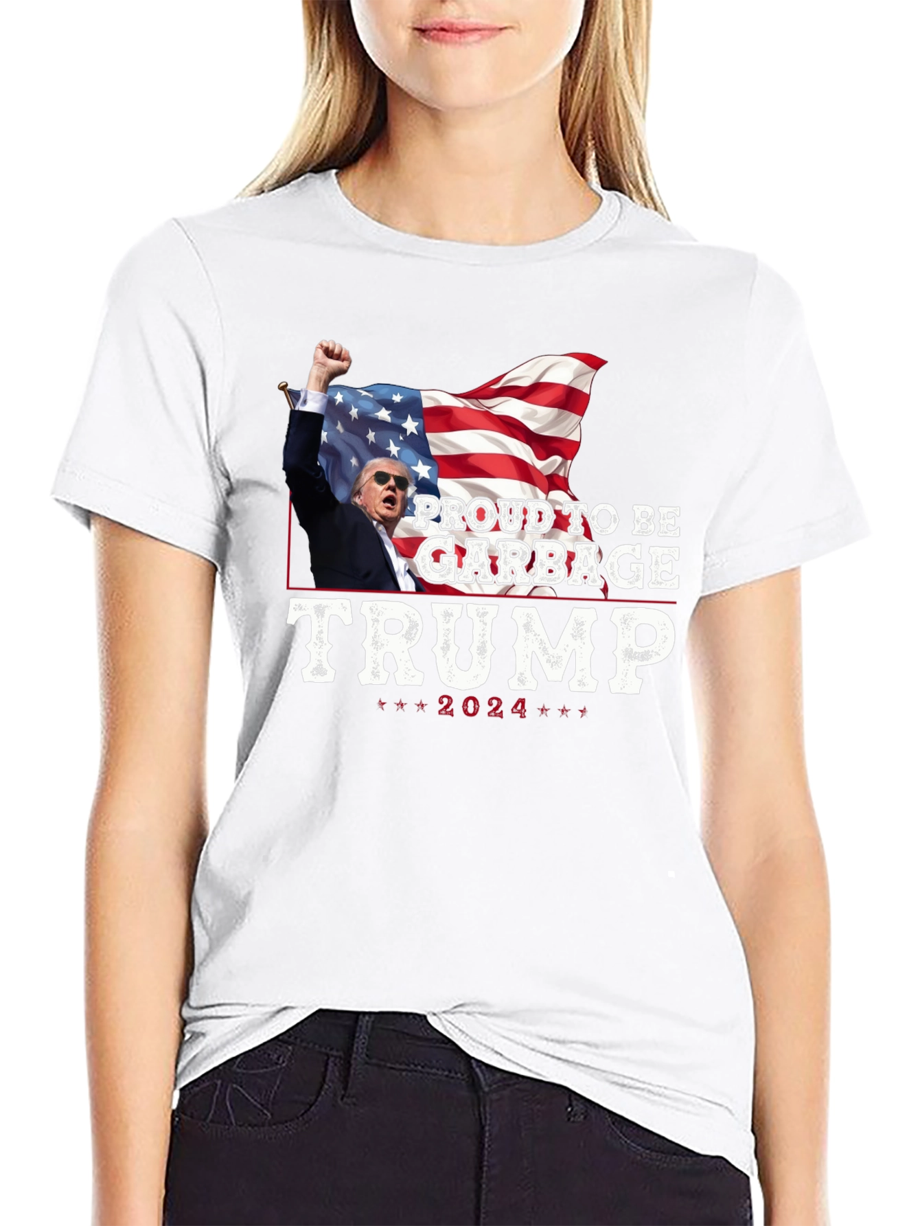 Proud To Be Garbage Trump 2024 Graphic Tee