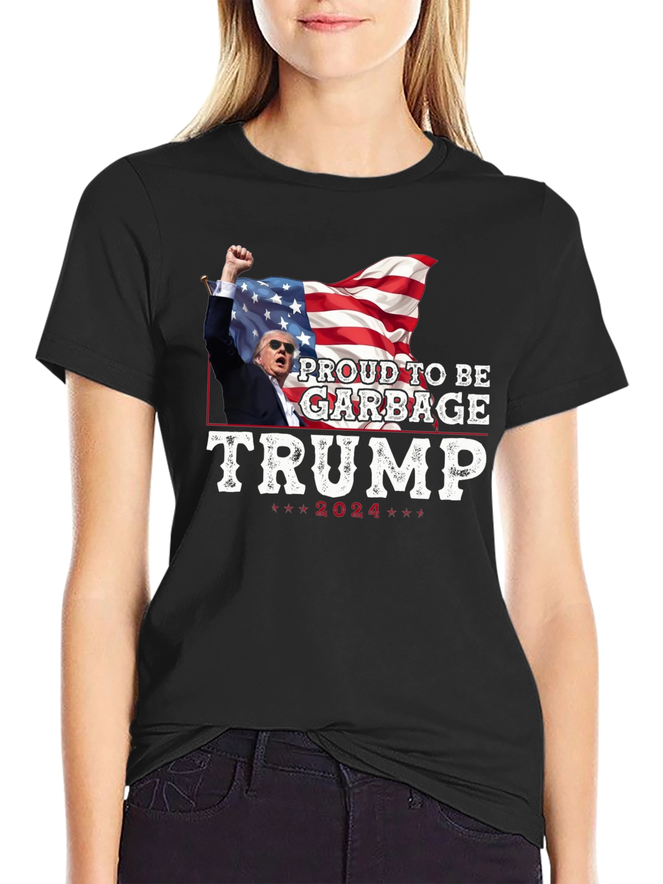 Proud To Be Garbage Trump 2024 Graphic Tee