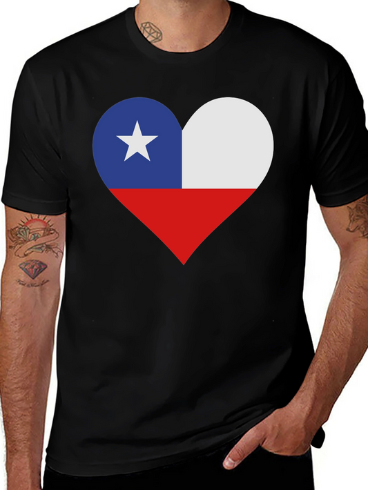 Chile Flag Heart T-Shirt - Express Your Love for Chile!