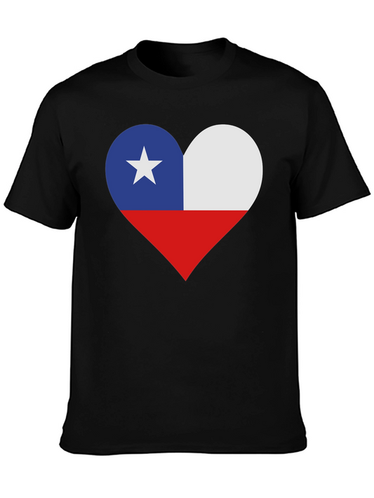 Chile Flag Heart T-Shirt - Express Your Love for Chile!