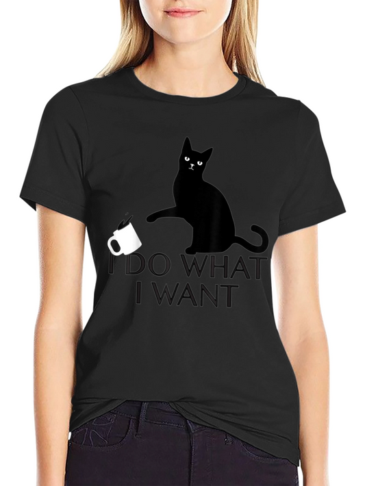 I Do What I Want Cat T-Shirt - Black