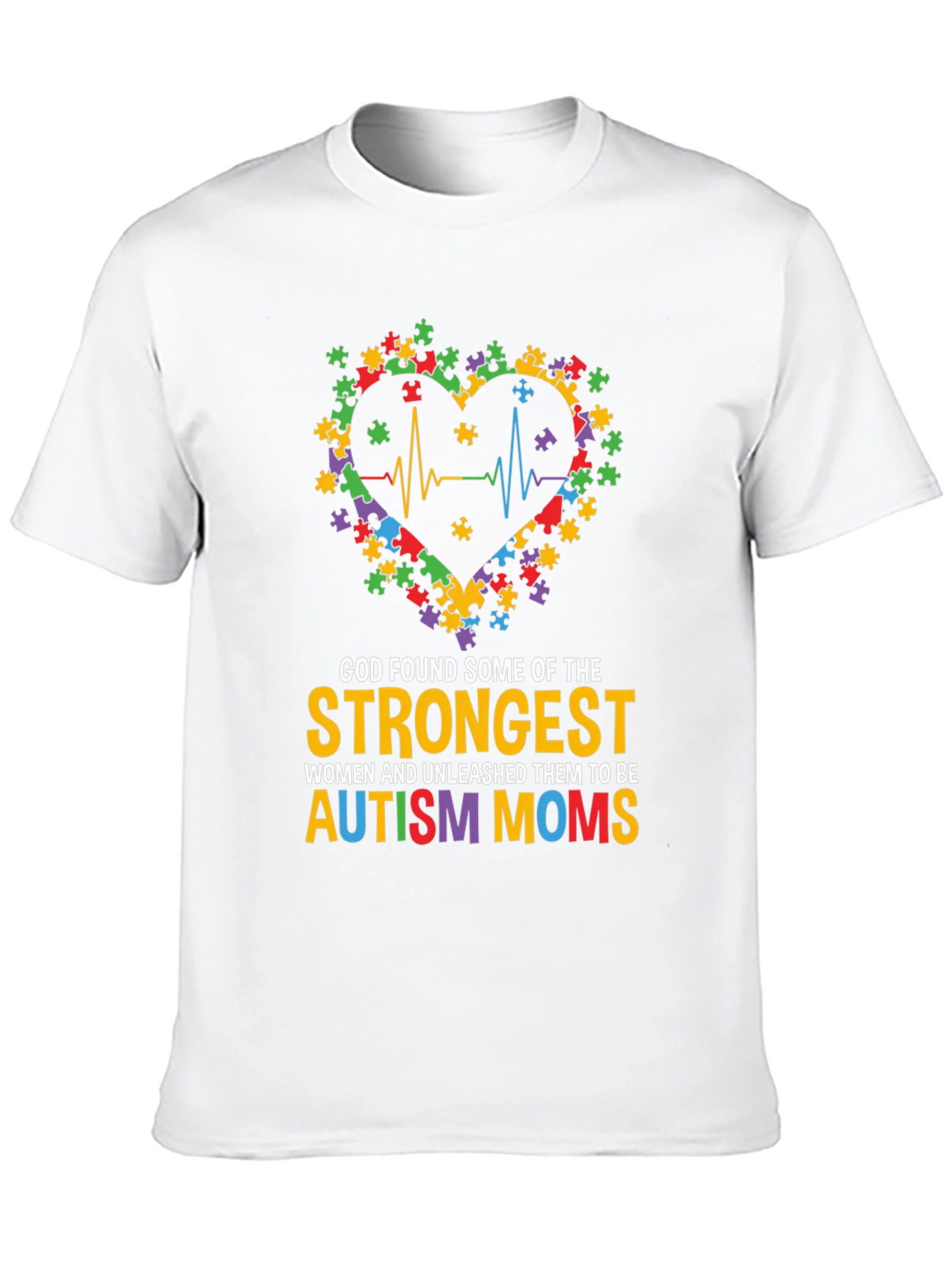 Autism Mom Heart Puzzle Graphic T-Shirt
