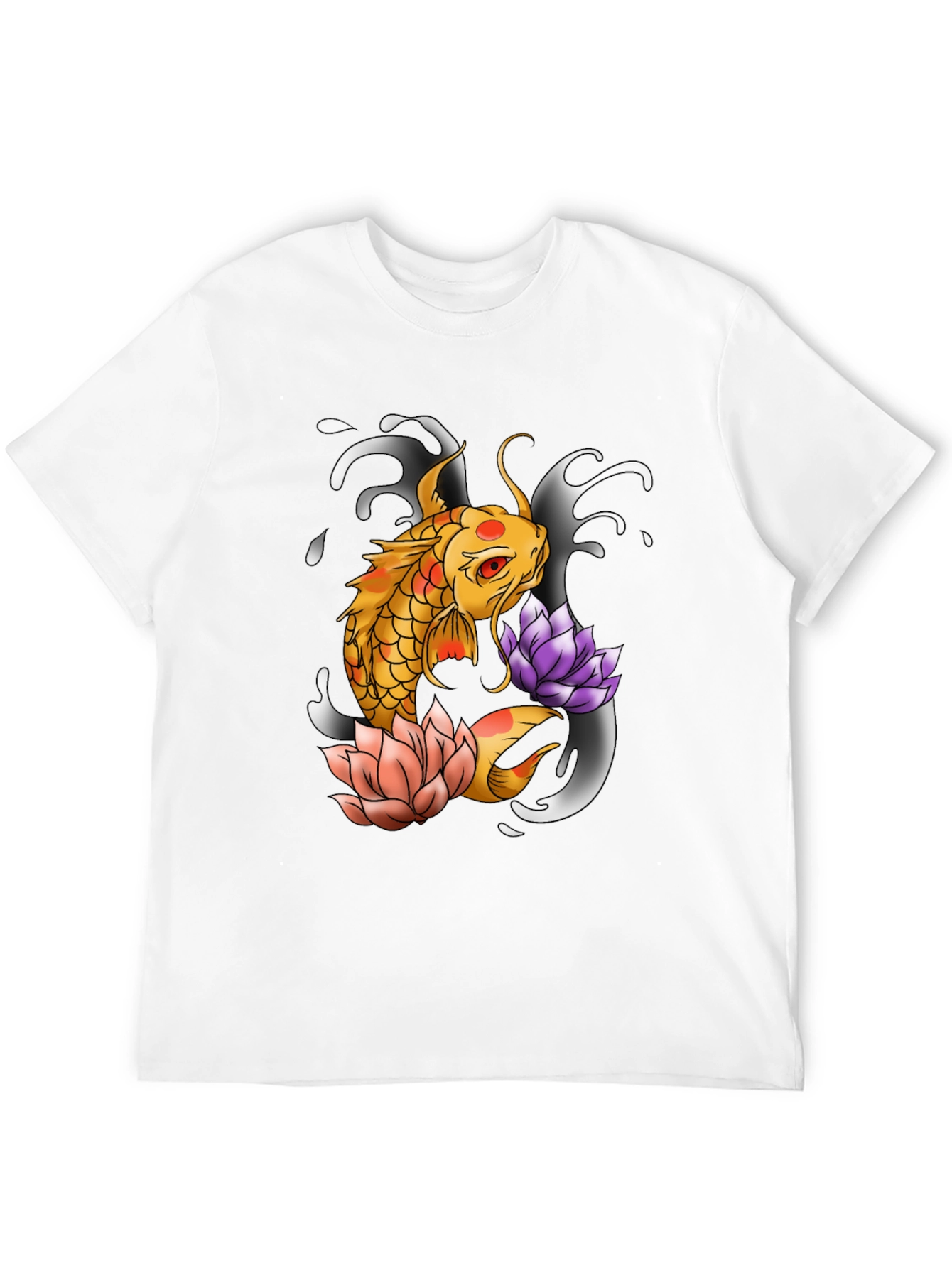 Koi Fish & Lotus Graphic Print Tee