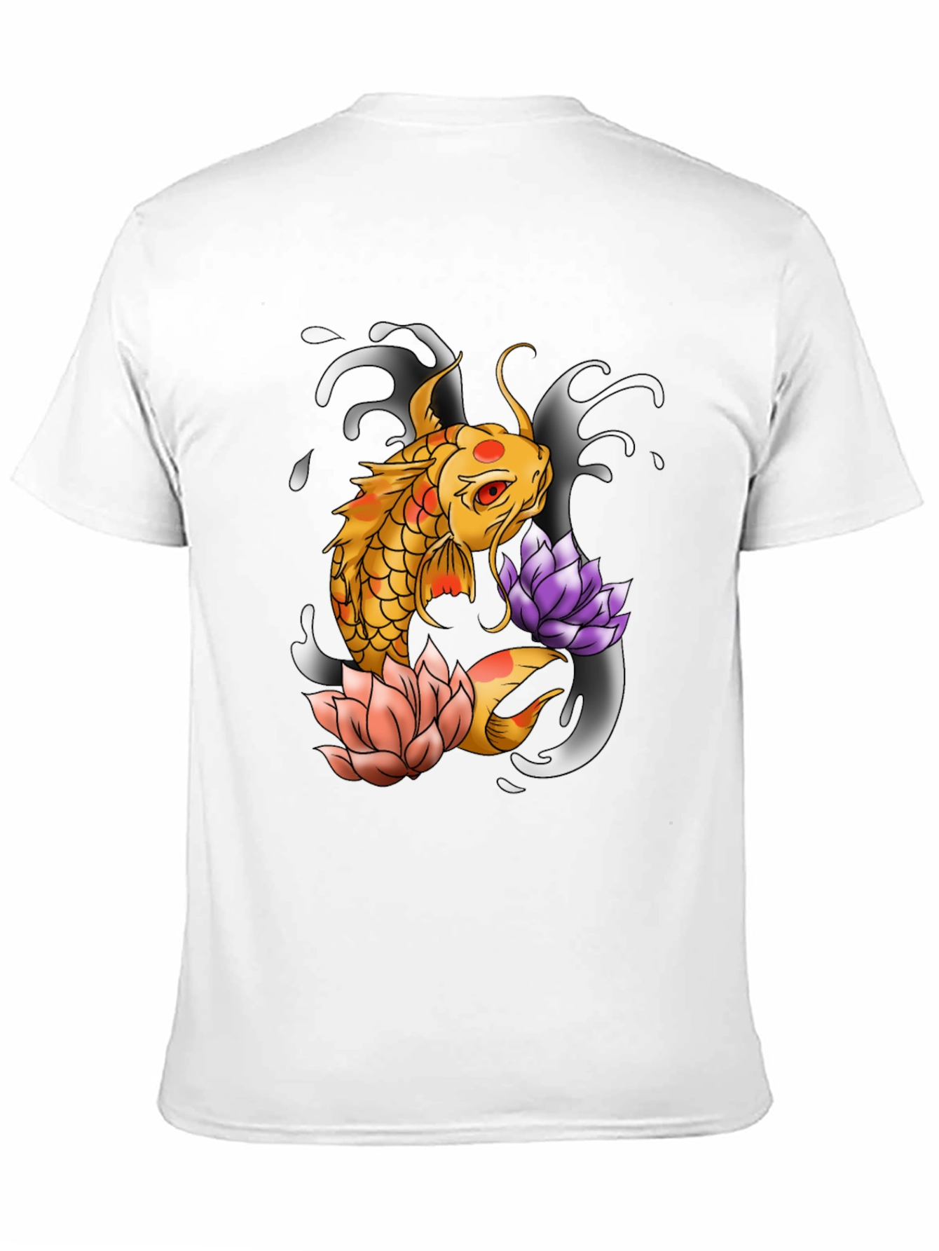 Koi Fish & Lotus Graphic Print Tee