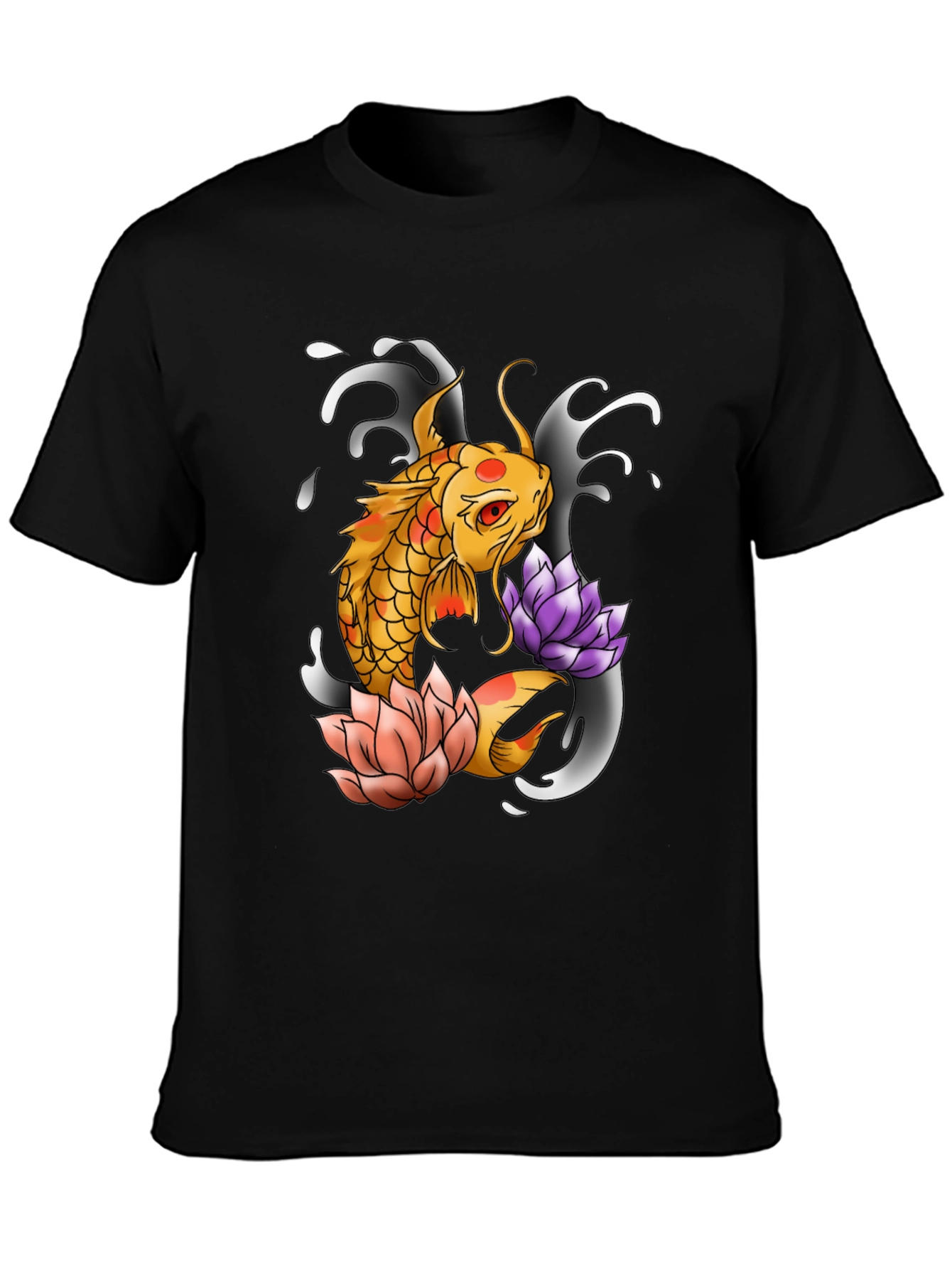 Koi Fish & Lotus Graphic Print Tee