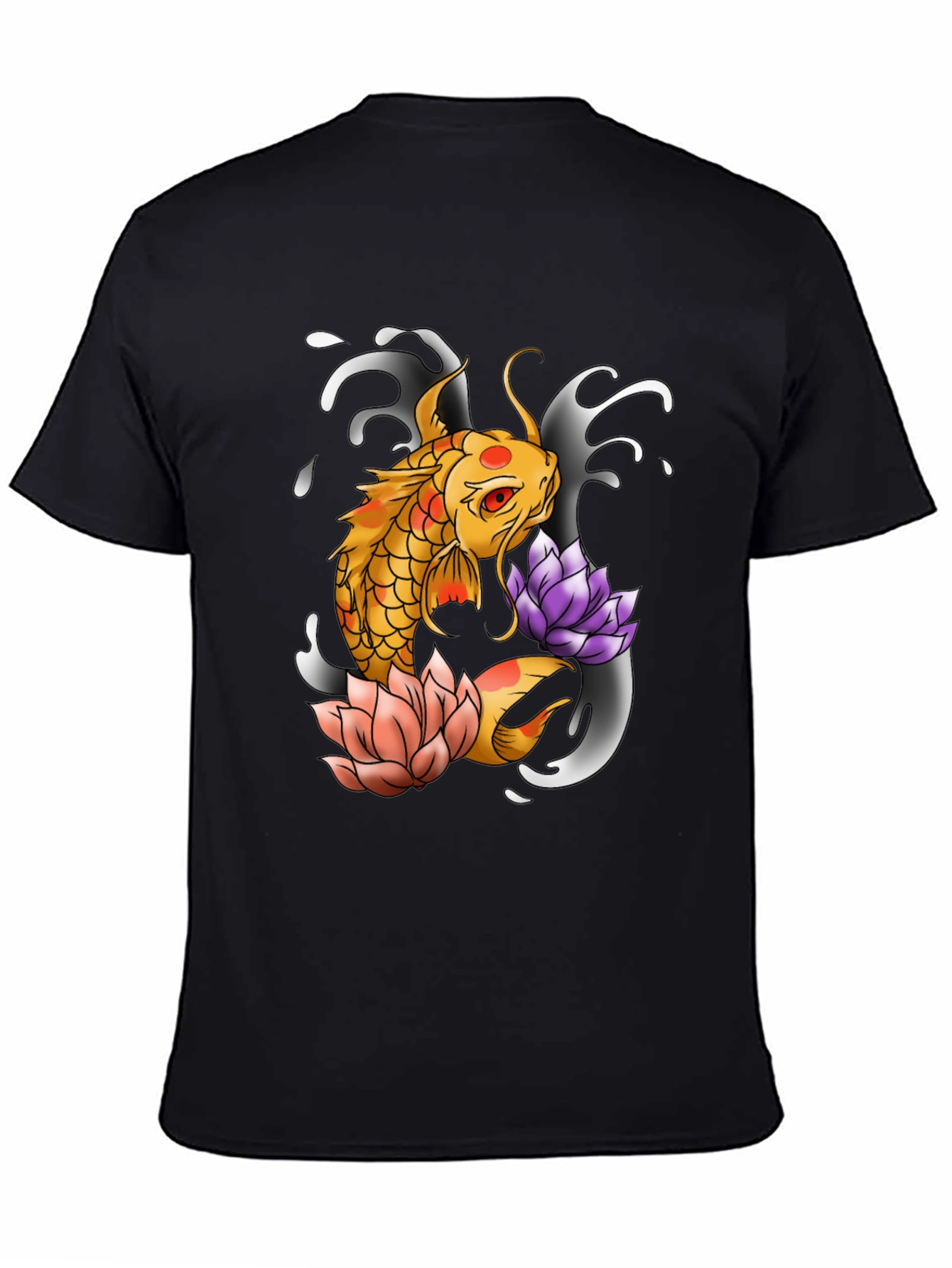 Koi Fish & Lotus Graphic Print Tee