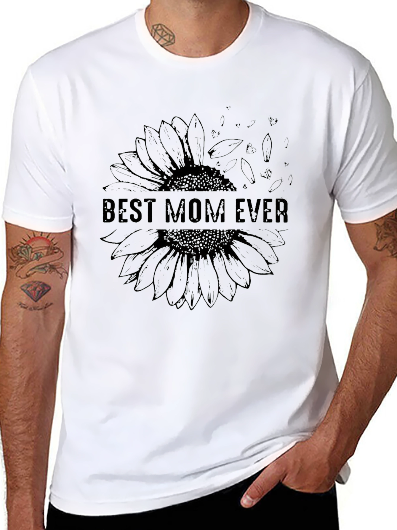 Best Mom Ever Sunflower Graphic T-Shirt