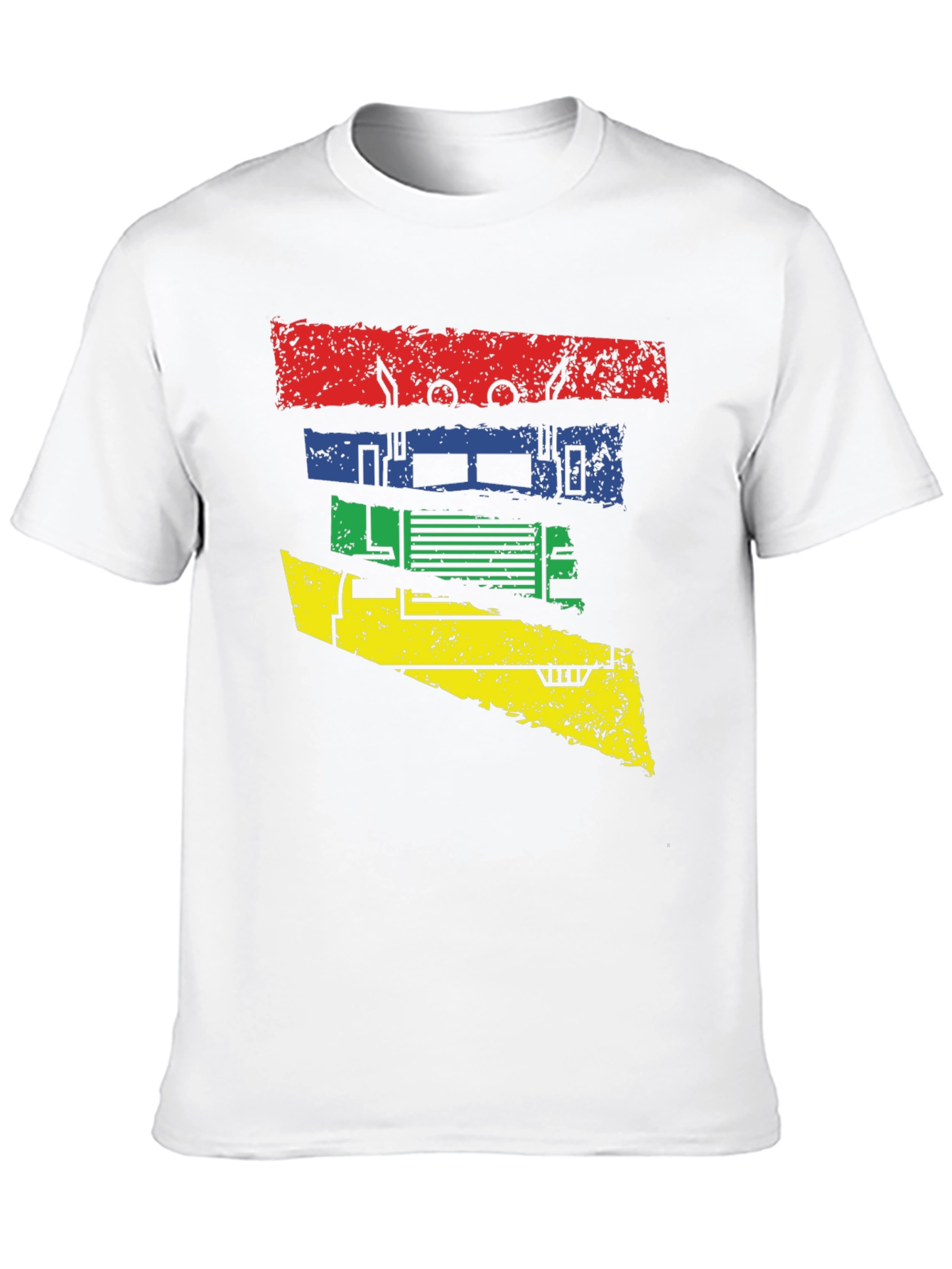 Retro Truck Graphic Tee - Black Cotton Blend Shirt