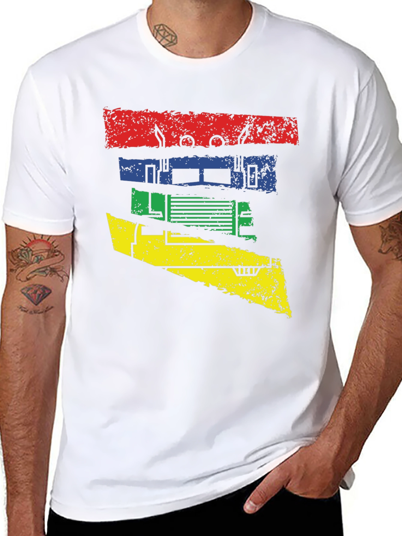 Retro Truck Graphic Tee - Black Cotton Blend Shirt