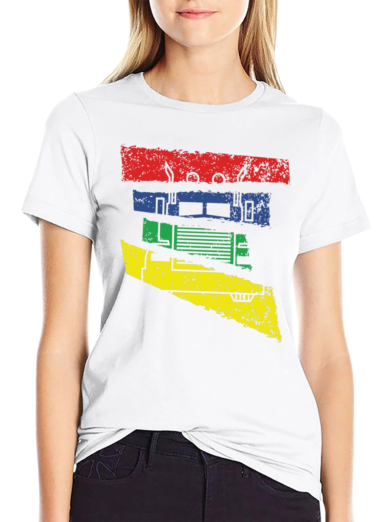Retro Truck Graphic Tee - Black Cotton Blend Shirt