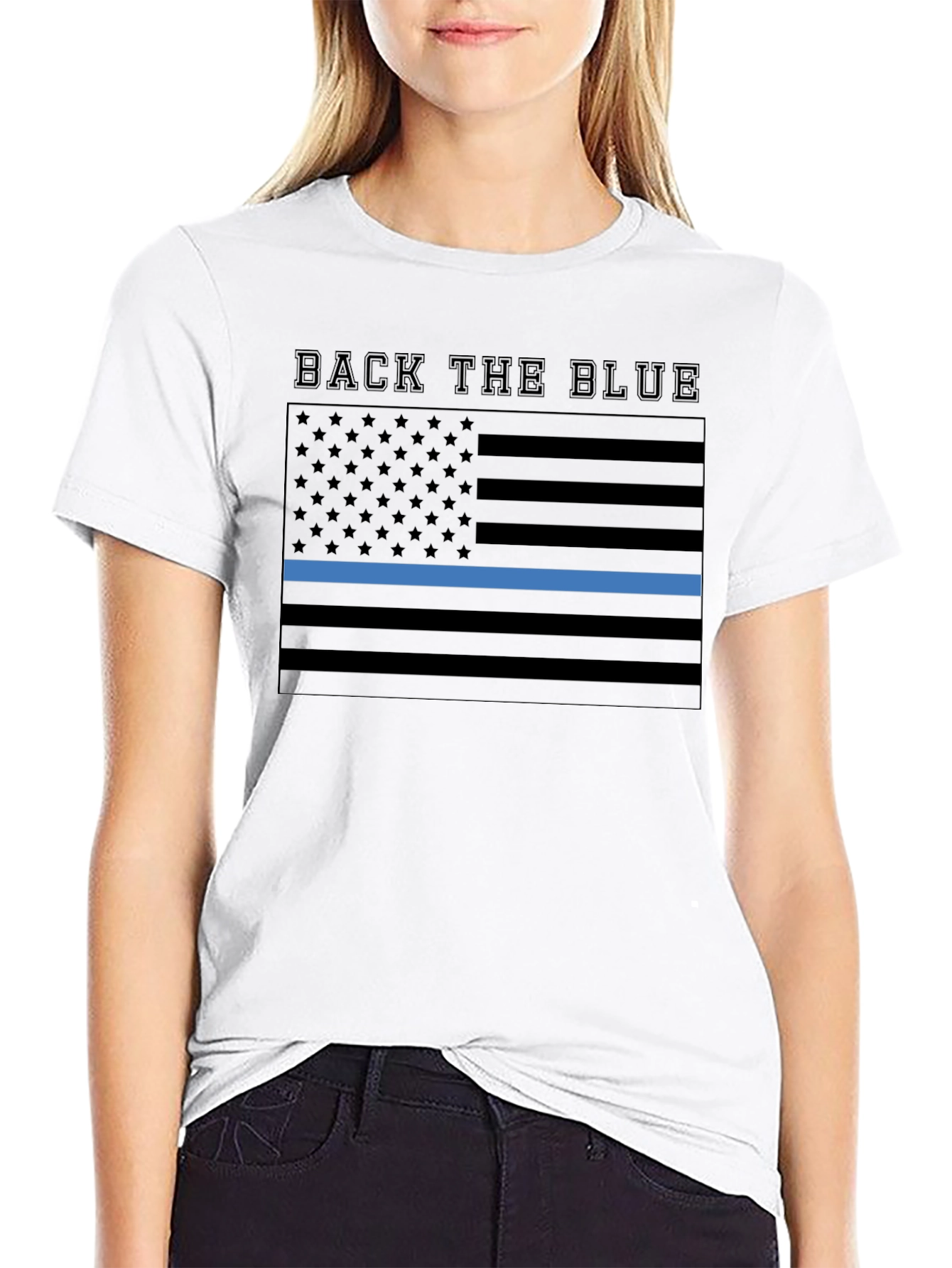 Back the Blue American Flag T-Shirt