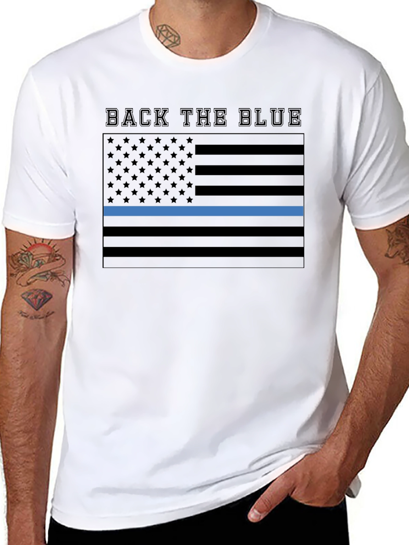 Back the Blue American Flag T-Shirt