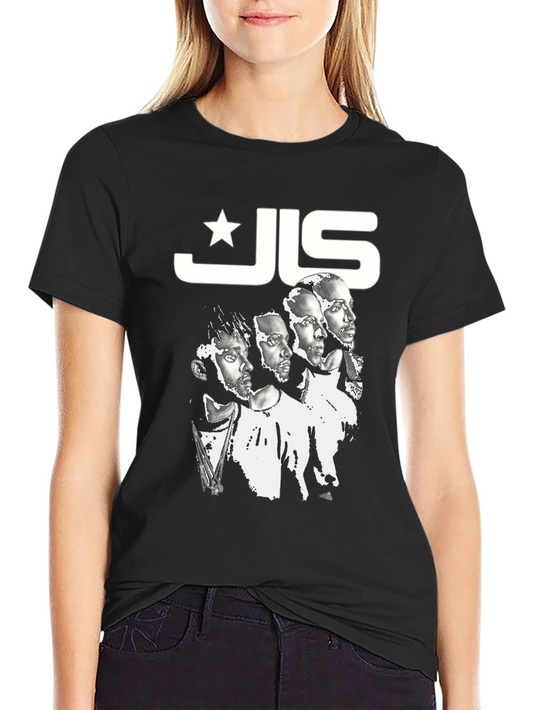 JLS Band T-Shirt Black Graphic Print