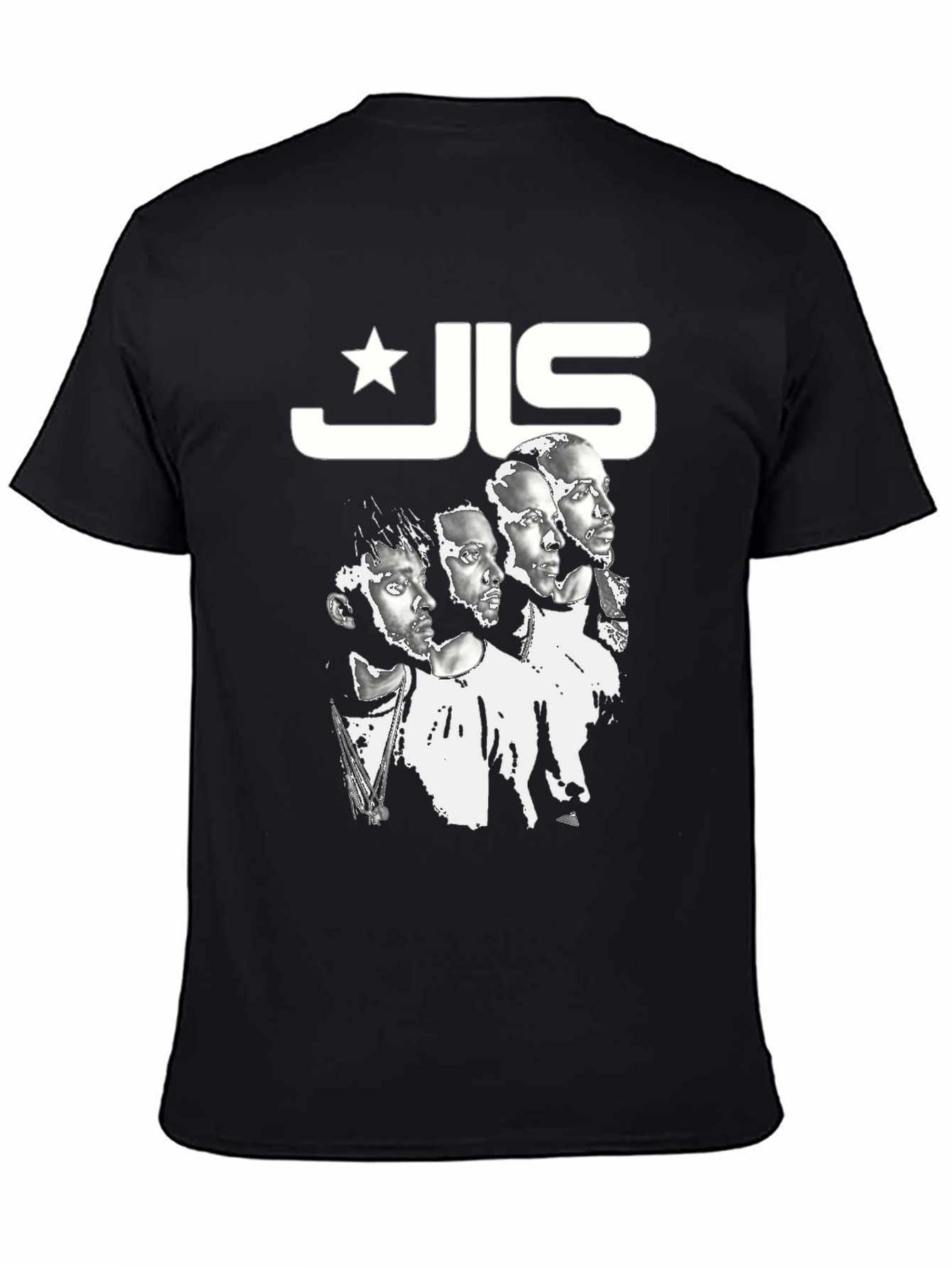 JLS Band T-Shirt Black Graphic Print